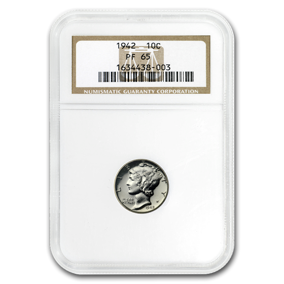 1942 Mercury Dime PR-65 NGC 1942 Mercury Dime PR-65 NGC